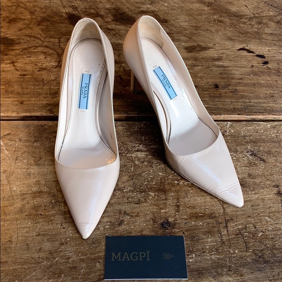 Prada Shoes - PRADA Classic Textured Leather Pointed Toe Pump